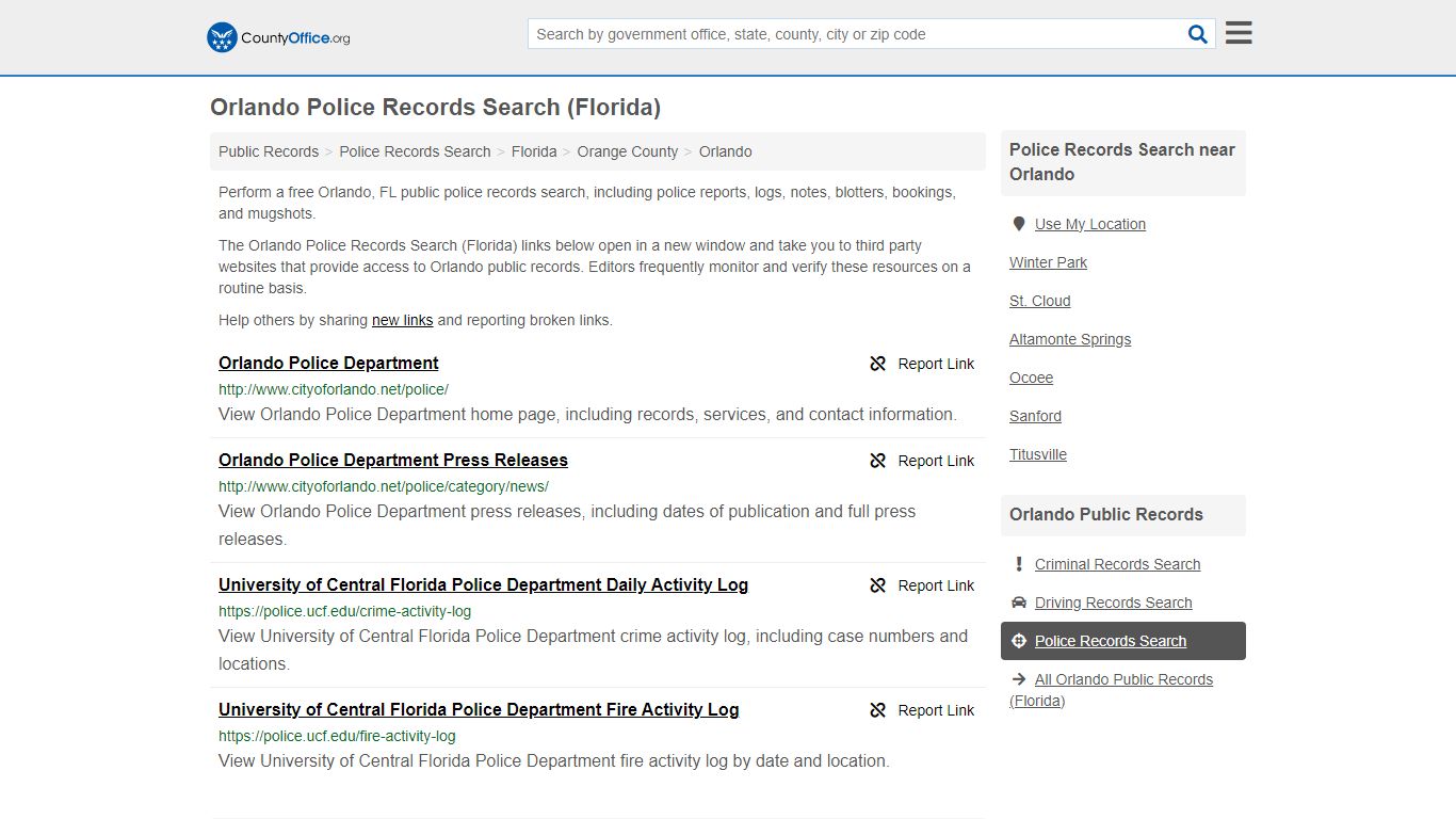Police Records Search - Orlando, FL (Accidents & Arrest Records)