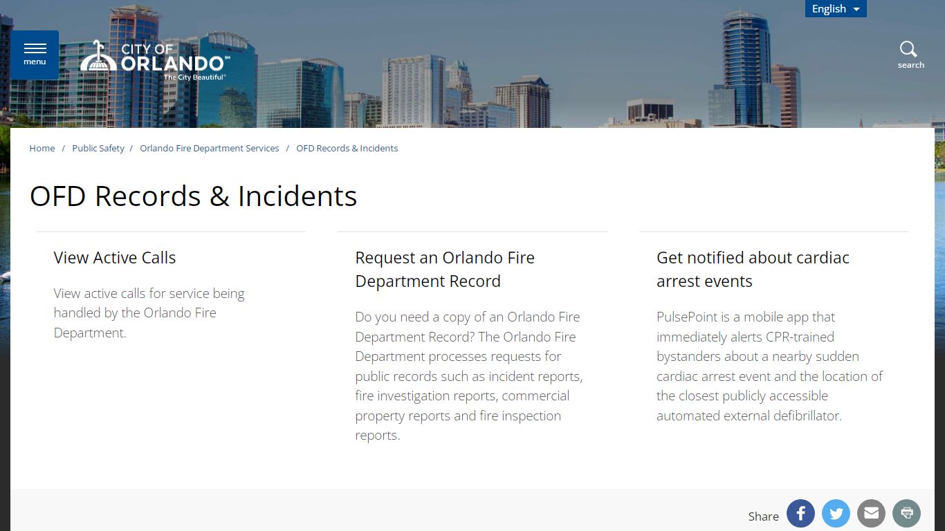 OFD Records & Incidents - City of Orlando